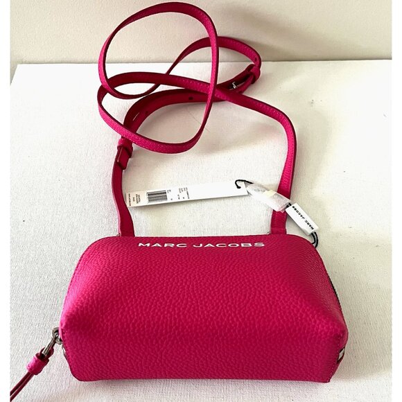 New Marc Jacobs Small Crossbody Pouch Pebble Leather Hot Pink - Picture 4 of 5